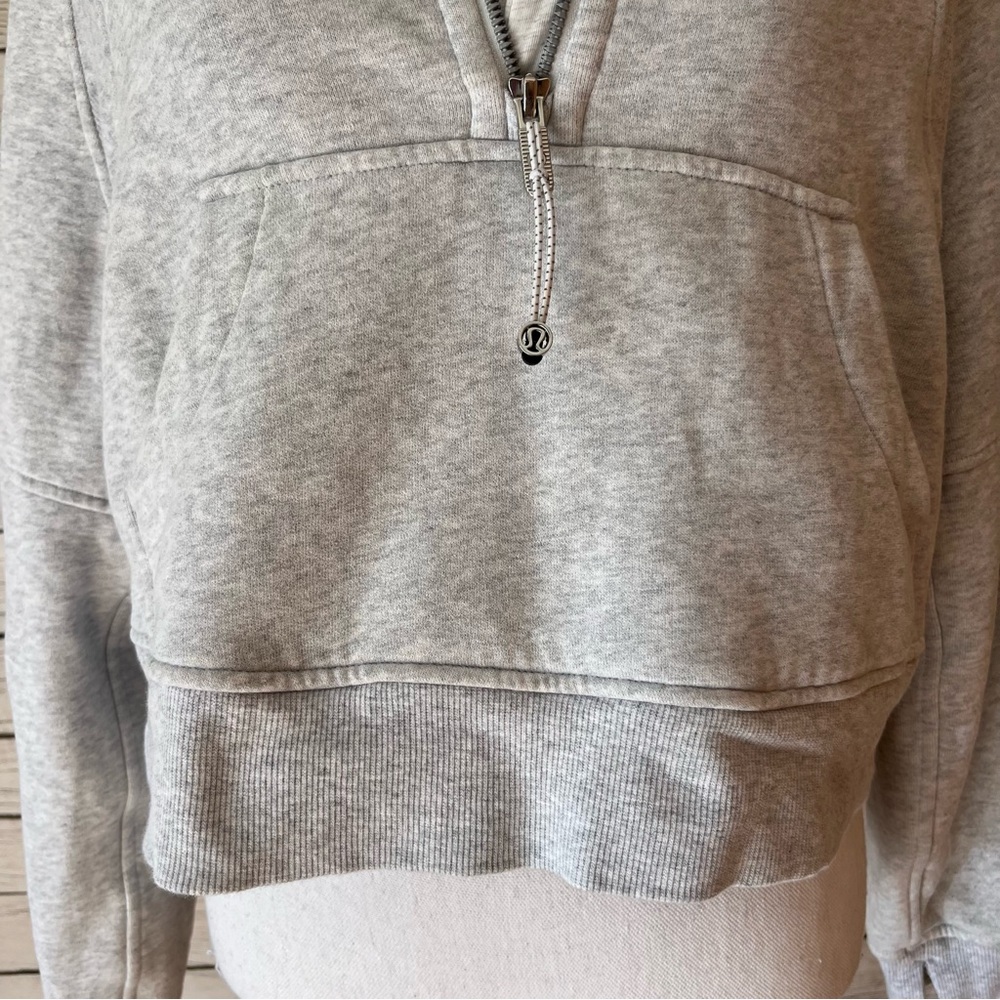Lululemon Scuba Oversized Half-Zip Hoodie Heathered Core Ultra Light Grey - Picture 9 of 14